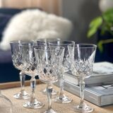 6 crystal wine glasses, 1980