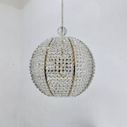 Brass & acrylic ball hanging lamp pendant by Emil Stejnar, 1950s
