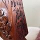 Lampe de table en bois sculpté, abat-jour en laine