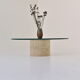 Glass and travertine coffee table by Angelo Mangiarotti for Up & Up, Italy 1970’s