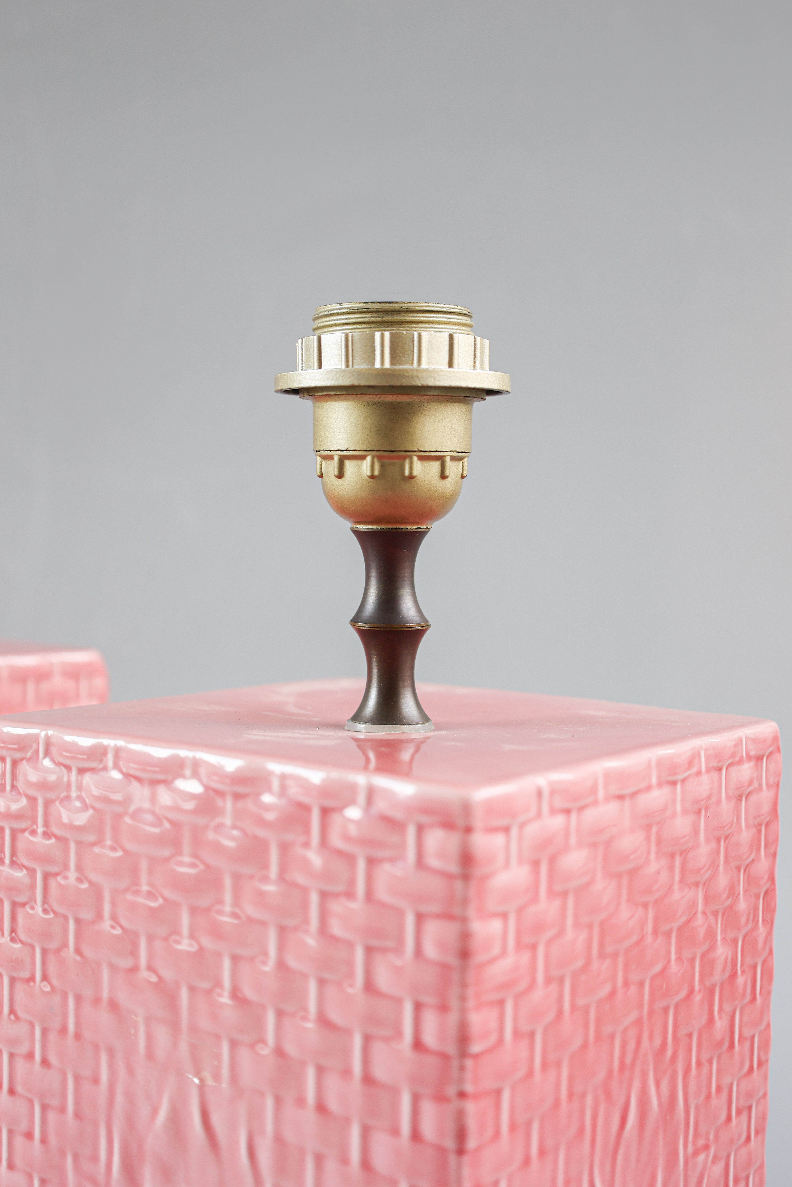 Pink Italian table lamps, 1970s.