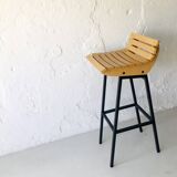Wood and iron stool