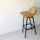 Tabouret en bois et en fer