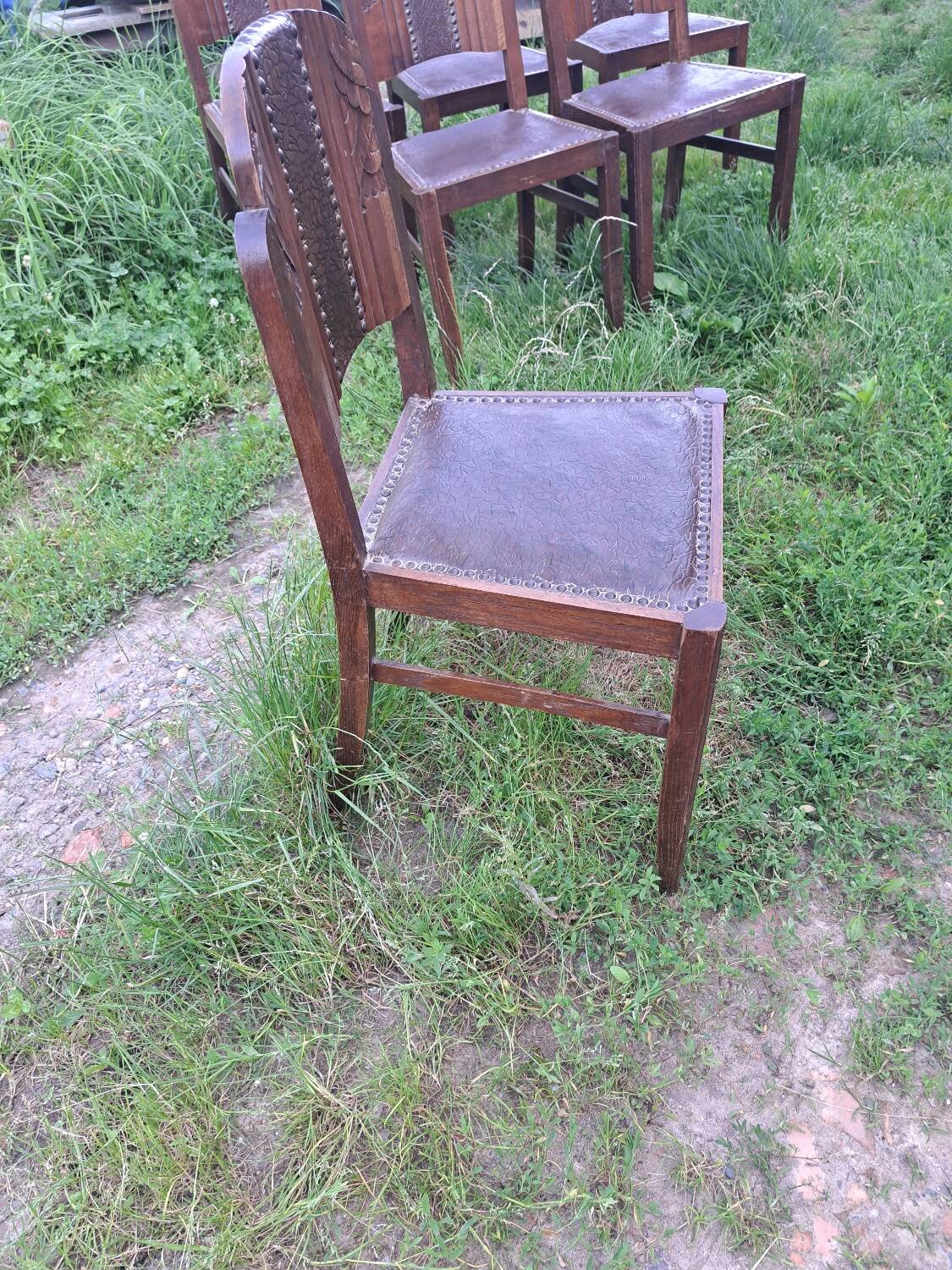 Set of 6 art deco chairs.