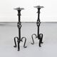Pair of two large Vintage Brutalist Mid-Century Candlesticks