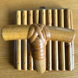 Pair patere vintage bamboo