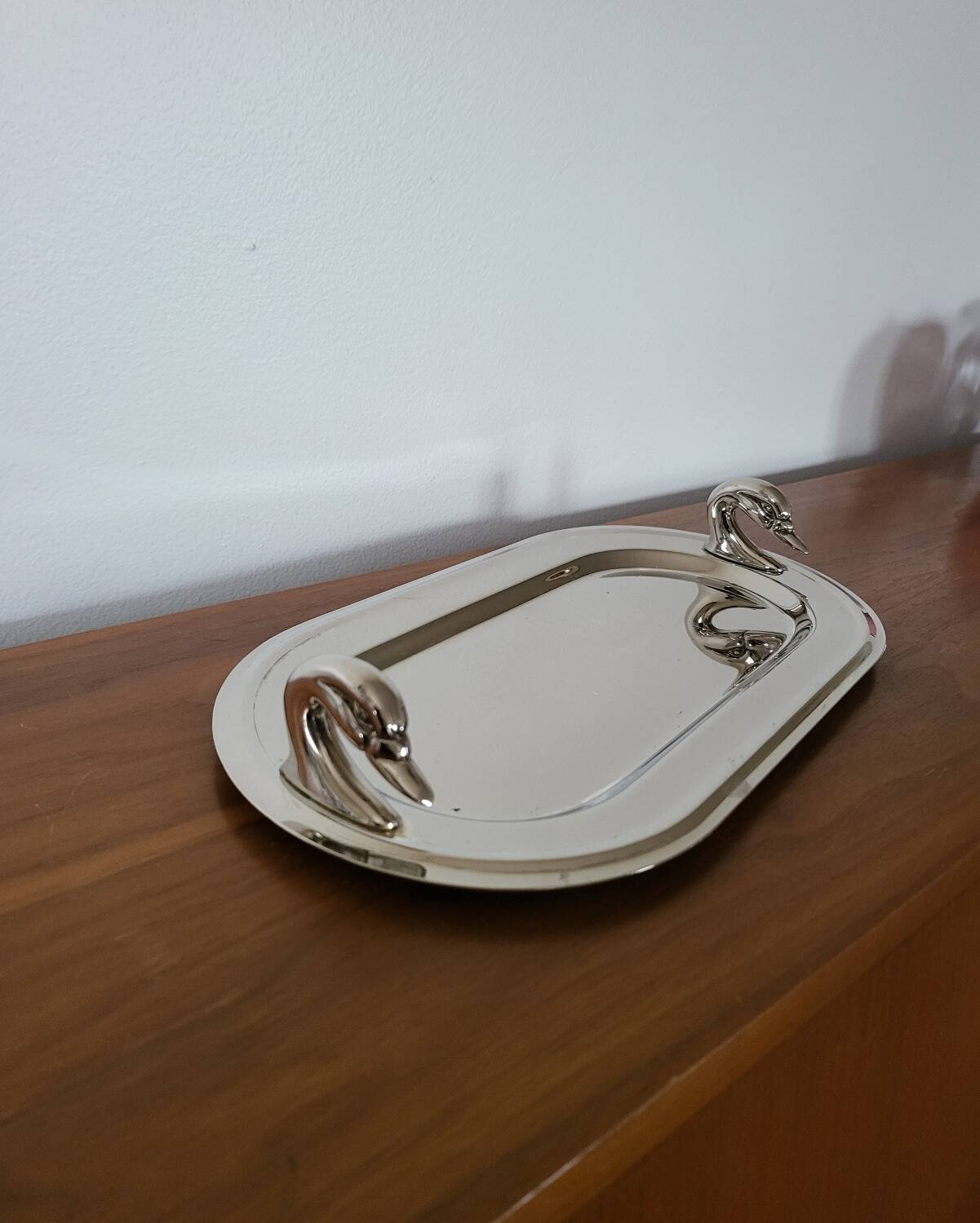 Plat de service à foie gras en métal argenté