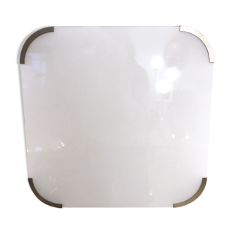 Plafonnier perzel modèle 2067, en verre opalin blanc et métal