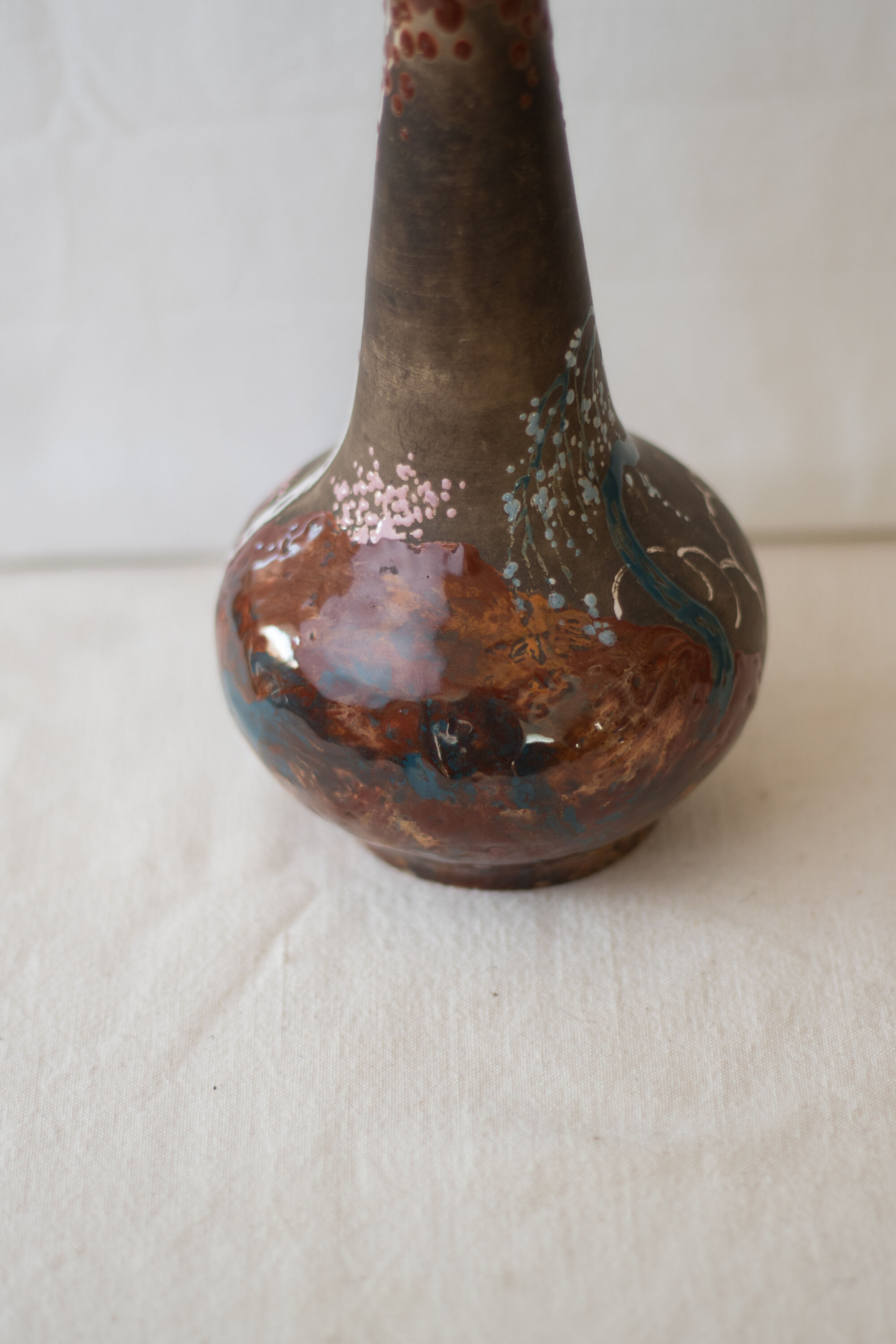 Pair of vase signed Japanese Edmond Lahaye of Vallauris