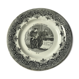 Talking plate "the song at all ages" earthenware Creil and Montereau