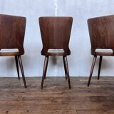 Trio of vintage retro Dove Baumann chairs 1960