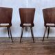 Trio of vintage retro Dove Baumann chairs 1960