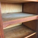 Vintage curtain binder in solid brown oak year 50