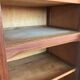 Vintage curtain binder in solid brown oak year 50