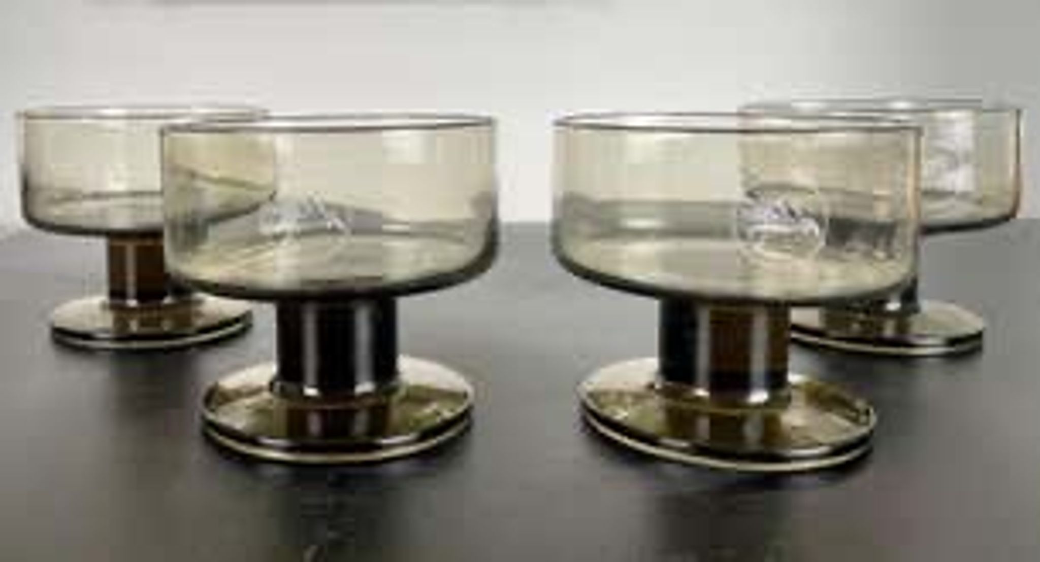 Champagne or dessert coupe bearing the Mobil Pegasus logo, 1970, France