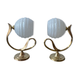 Lot 2 old vintage clichy glass sconces