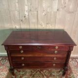Empire style chest of drawers in solid mahogany