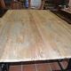 Industrial table cast iron and wooden tray