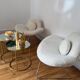 Pair of ultra-comfortable armchairs in white terry fabric