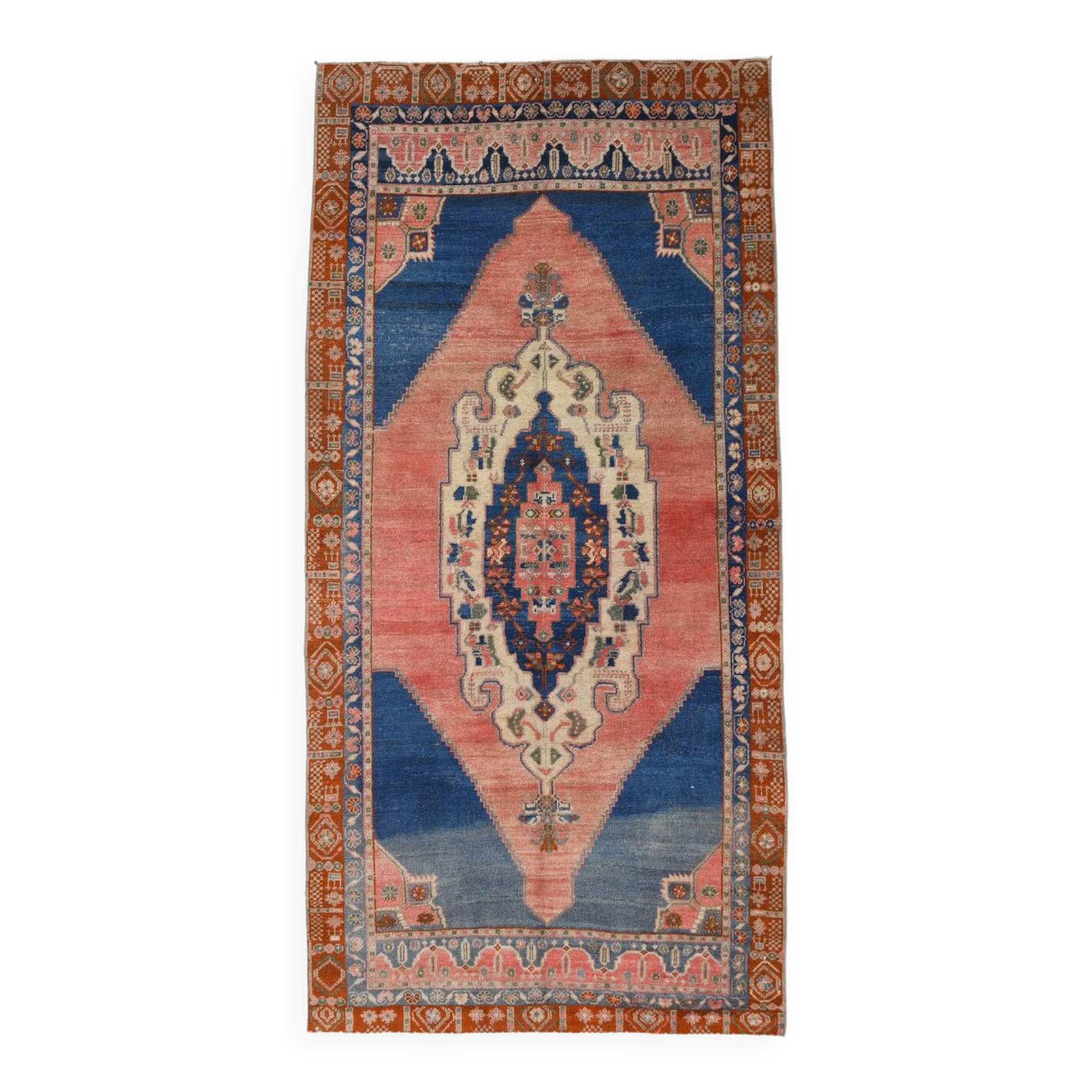 4x9 Oriental Blue Vintage Rug, 137x272Cm