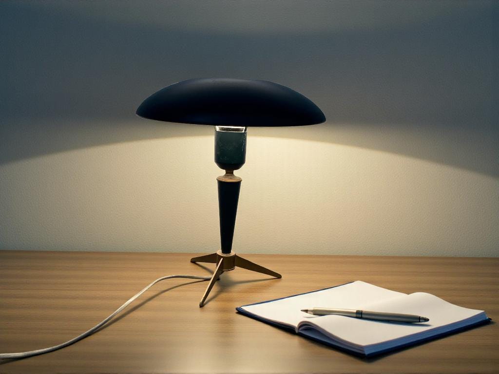 Vintage tripod desk lamp Bijou Louis Kalff
