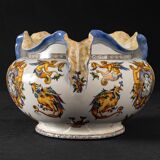 Cache pot ancien - faïence de gien - décor renaissance italienne - xixème siècle