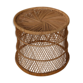 Tabouret en rotin vintage