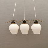 Old chandelier/hanging lamp with three light sources. Danish, design