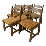 6 Guillerme et Chambron upholstered chairs. Lorraine model