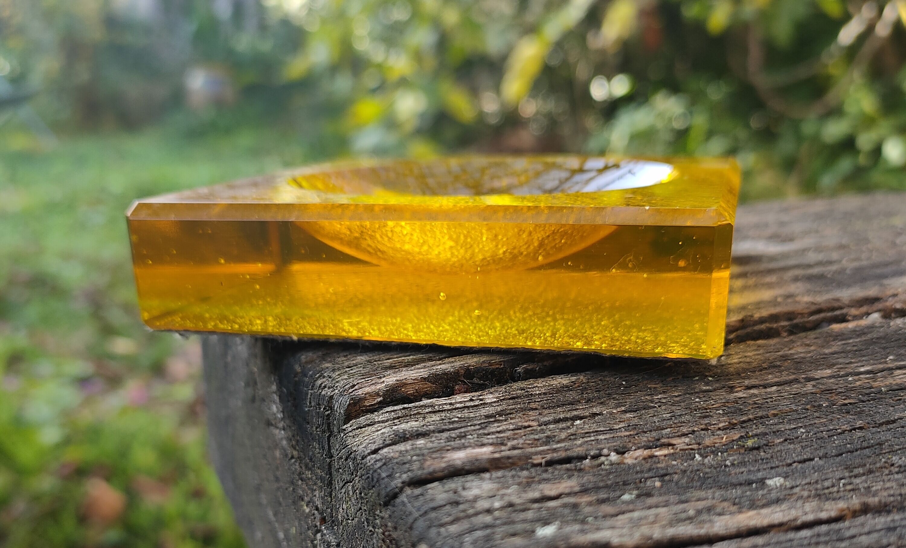 Empty yellow crystal pocket