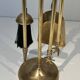 Neoclassical Brass Fire Tool Set with Horse Head Handles, in the