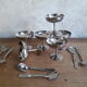 Set of 6 ice cream cups with spoons LETANG REMY 70s