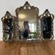 Baroque/Rococo triptych mirror in gilt brass, circa 1950 -M