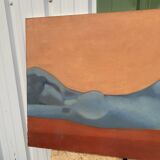 Large painting Reclining Nude Woman Pierre Samanos