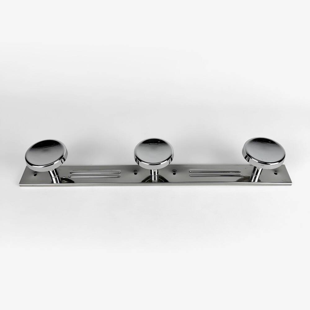 3-headed chrome-plated metal coat hook from the 70s