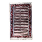 Tapis vintage indien Seraband fait main en laine – 94 x 162 cm – 1970s