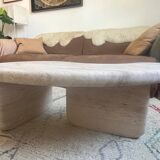 Sculptural Organic Shape Travertine Coffee Table