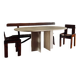 Table à manger Roche Bobois en travertin italien – Années 70/80