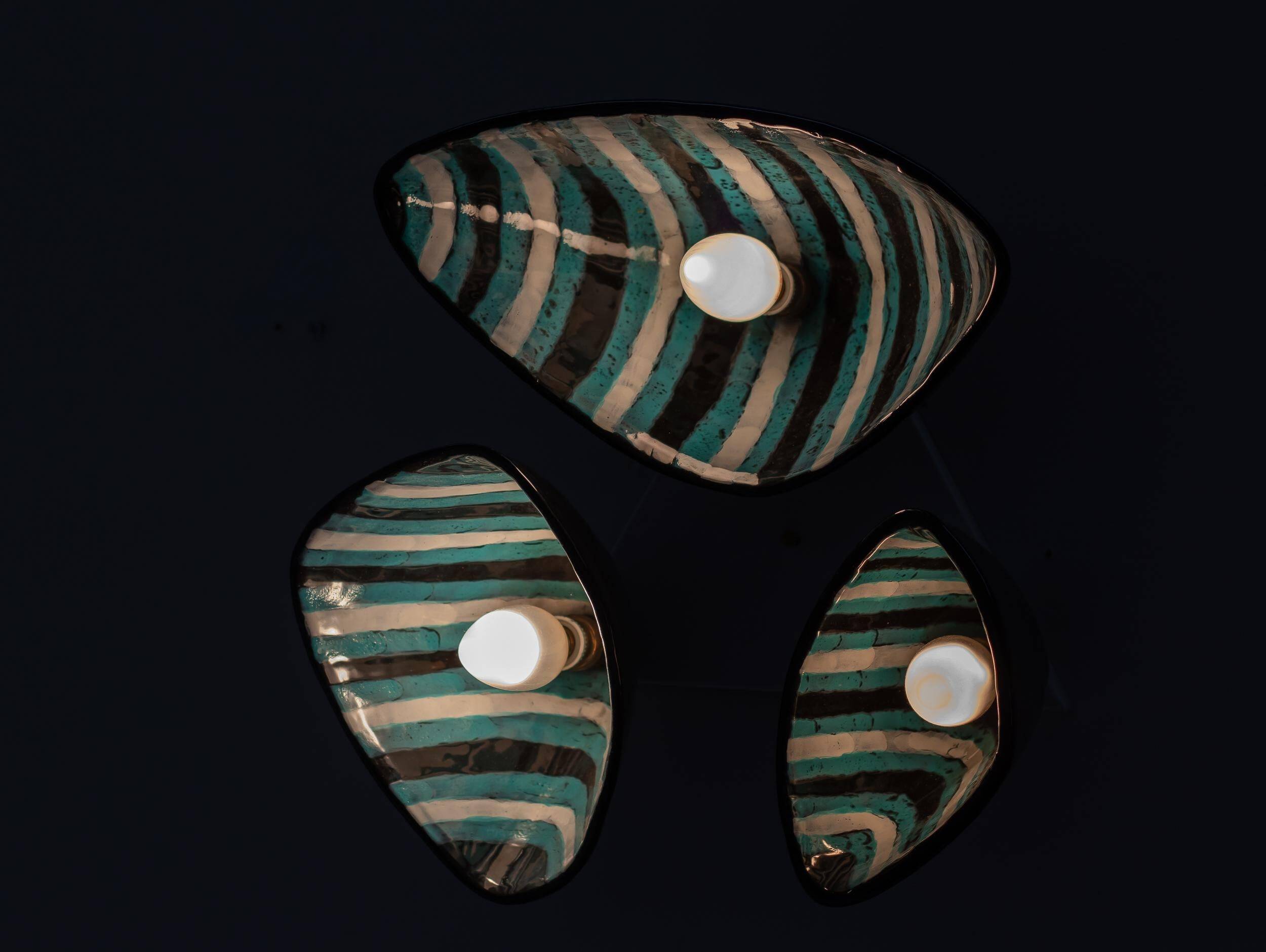 Majolica wall light Otello Rosa from San Polo, Venice, Italy, 1952.
