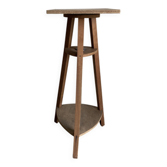 Sellette de sculpteur à plateau tournant en plywood 1960