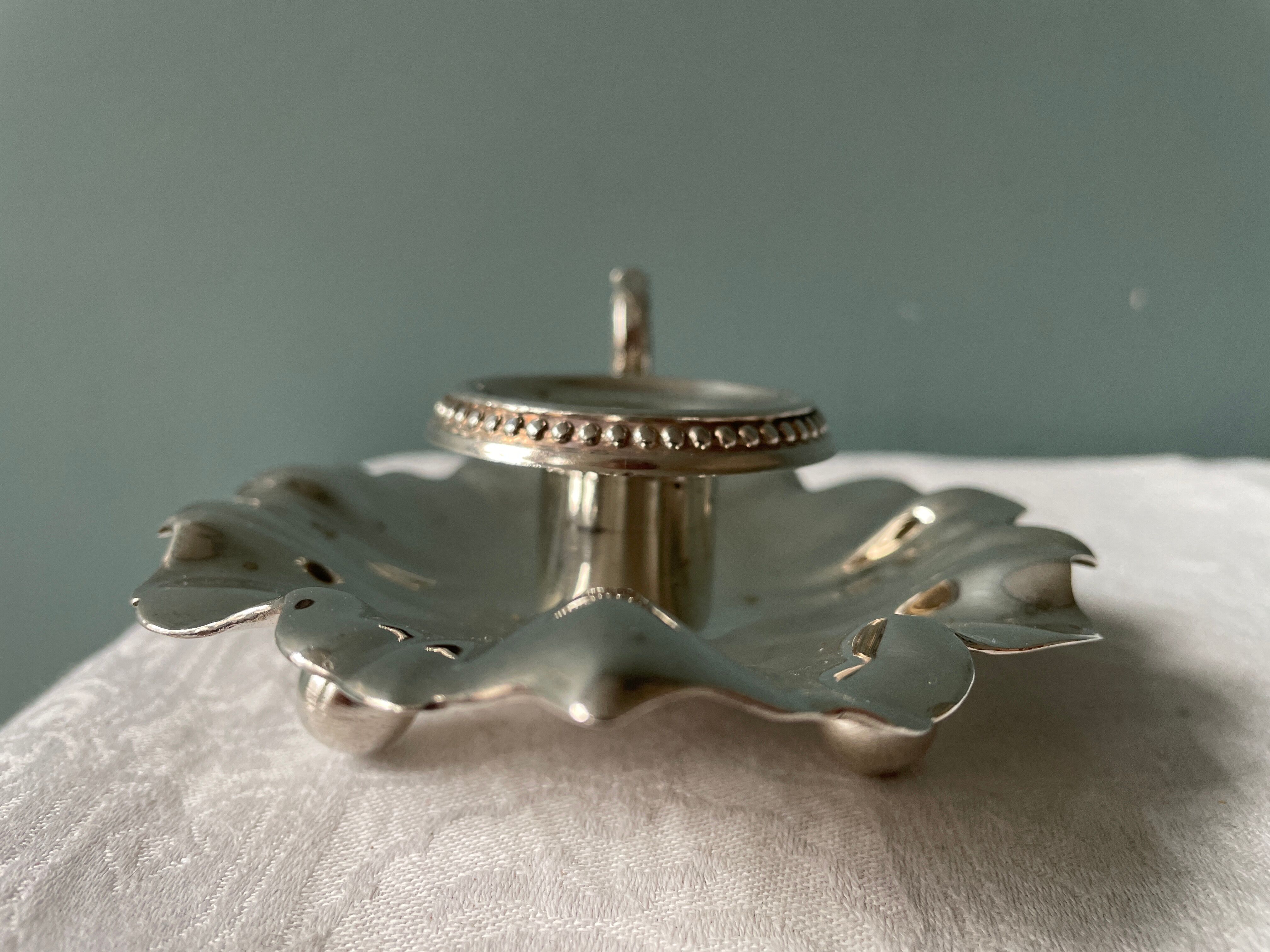 Silver metal candle holder, SFAM goldsmith