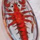Vallauris earthenware plate signed by Kurt and Monique Brunner - lobster