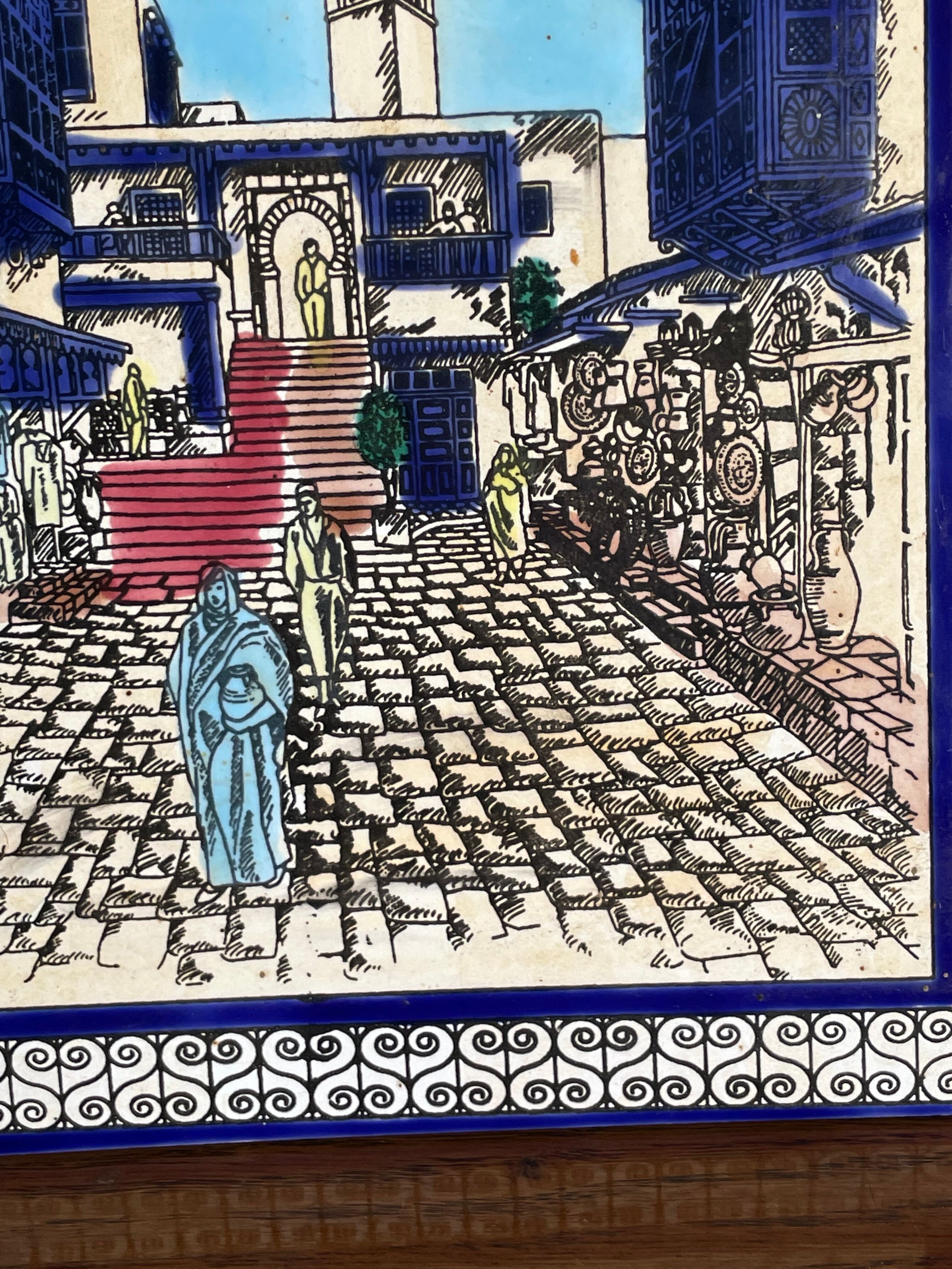 Old ceramic painting sidi bou said