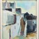 Original Swedish mid-century oil on canvas – “City” by Gustaf Höglund – vintage & framed – 80 × 70 cm