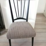 Lot 2 chaises bois tissu