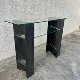 Iron console and shelves and glasses