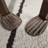 Set of 8 brutalist wrought iron bar stools 1970"