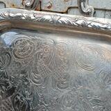 Silver metal serving tray