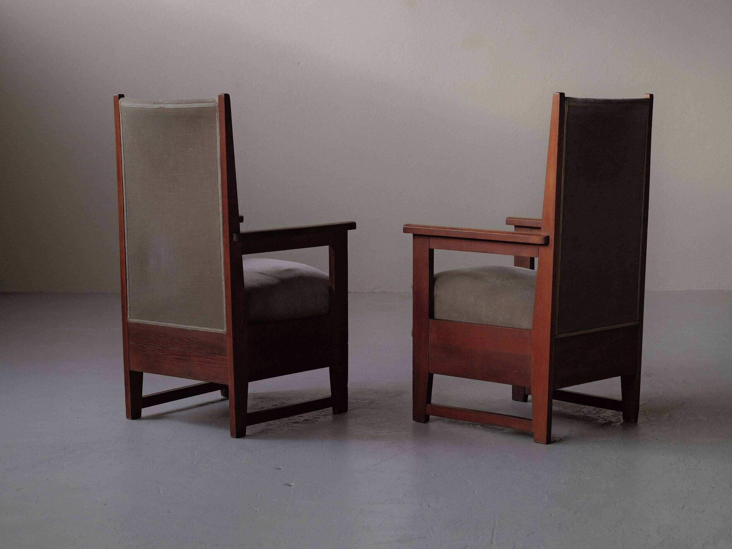 Pair of Art Deco armchairs – Amsterdam School, circa 1930