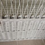 Trunk storage painted rattan bench